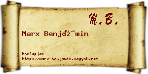 Marx Benjámin névjegykártya