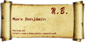 Marx Benjámin névjegykártya